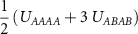 $\dfrac{1}{2}\left(U_{AAAA} + 3~U_{ABAB}\right)$