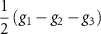 $\dfrac{1}{2}\left(g_1-g_2-g_3\right)$