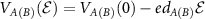 $V_{A(B)}(\mathcal{E}) = V_{A(B)}(0) - ed_{A(B)}\mathcal{E}$