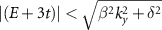 $|(E+3t)| \lt \sqrt{\beta^2 k_y^2 + \delta^2}$