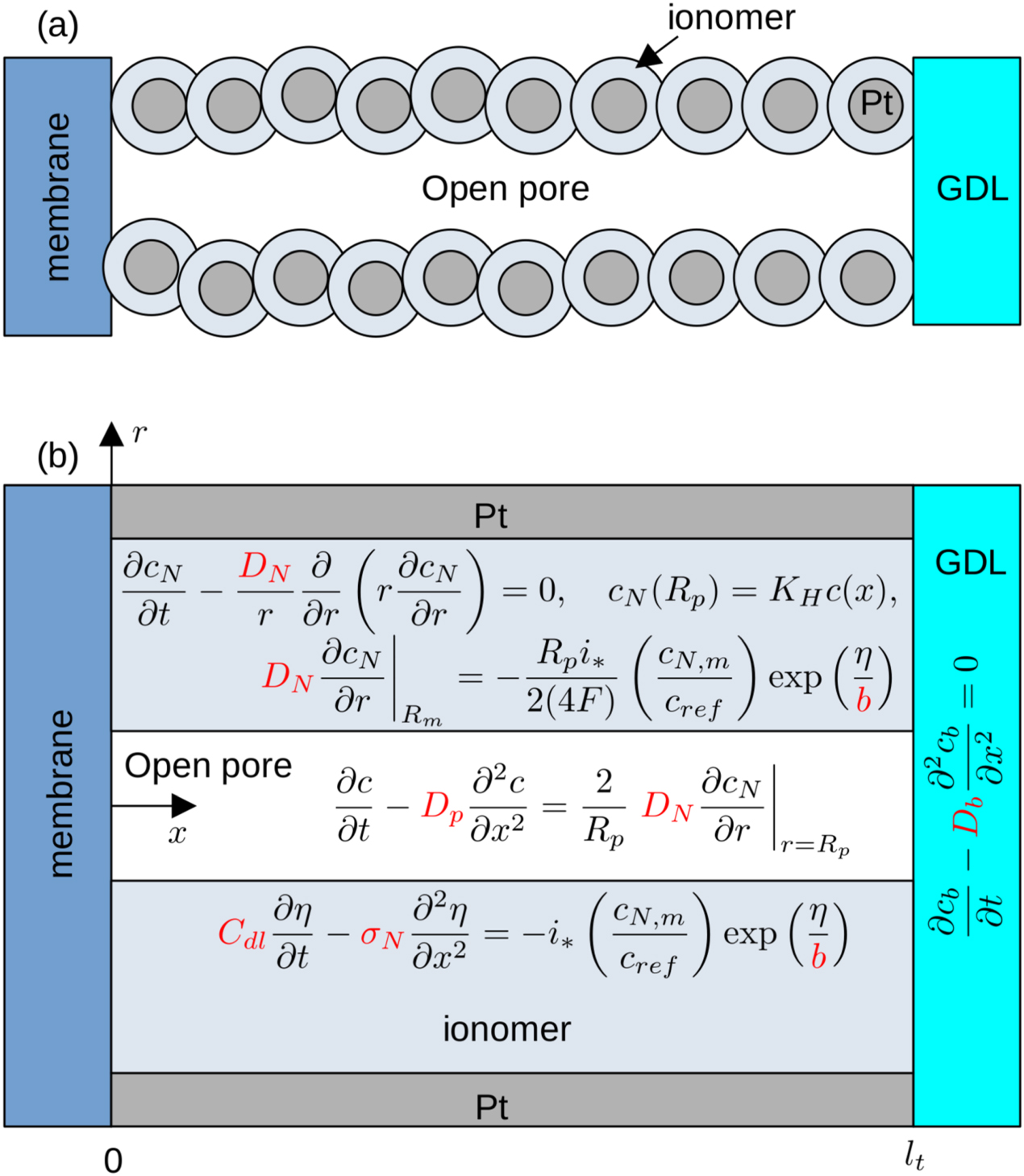Oxygen transport in the low–Pt catalyst layer of a PEM fuel cell ...