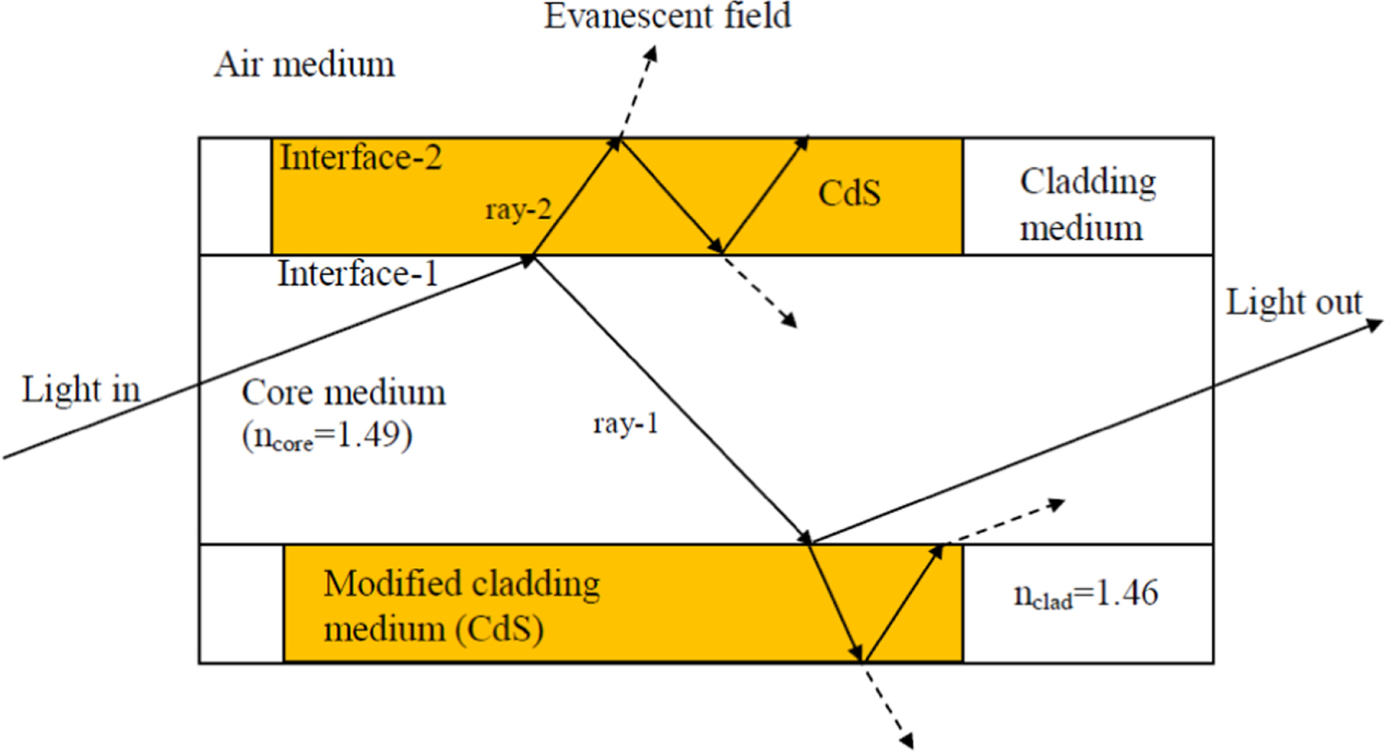 CdS coated clad-modified fiber optic sensor for detection of NO2 gas ...