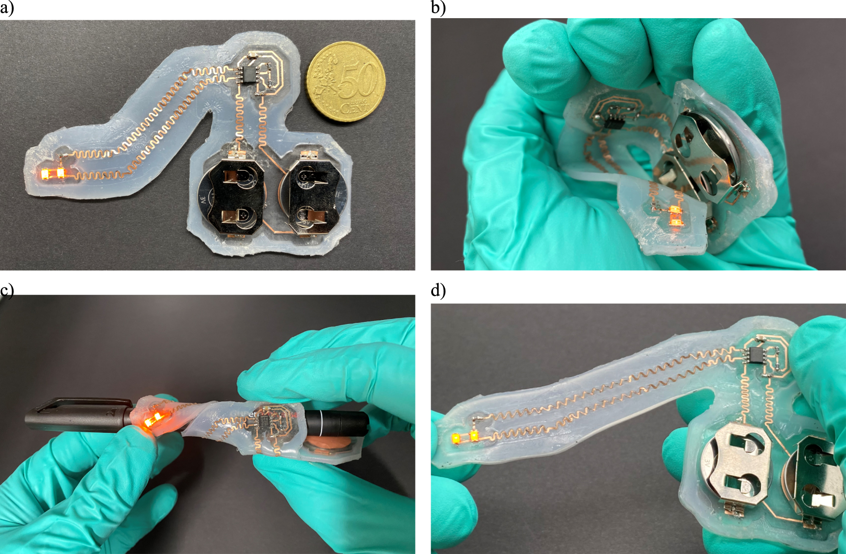 Stretchable printed circuit boards using a silicone substrate of ...