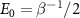 $E_0 = \beta^{-1}/2$