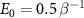 $E_0 = 0.5\,\beta^{-1}$