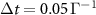 $\Delta t = 0.05\, \Gamma^{-1}$