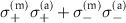 $\sigma^{\text{(m)}}_+\sigma^{\text{(a)}}_+ + \sigma^{\text{(m)}}_-\sigma^{\text{(a)}}_-$