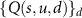 $\{Q(s,u,d) \}_d$