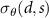 $\sigma_\theta(d,s)$