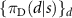 $\{\pi_\text{D}(d|s)\}_d$