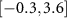 $[-0.3,3.6]$