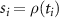 $s_i = \rho(t_i)$