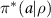 $\pi^*(a|\rho)$