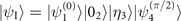 $\vert {\psi }_{\text{I}}\rangle =\vert {\psi }_{1}^{(0)}\rangle \vert {0}_{2}\rangle \vert {\eta }_{3}\rangle \vert {\psi }_{4}^{(\pi /2)}\rangle $