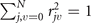 ${\sum }_{j,v=0}^{N}\hspace{2pt}{r}_{jv}^{2}=1$