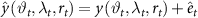 $\hat y\left( {{\vartheta _t},{\lambda _t},{r_t}} \right) = y\left( {{\vartheta _t},{\lambda _t},{r_t}} \right) + {\hat e_t}$