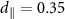 $d_\parallel = 0.35 $