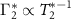 $\Gamma_2^* \propto T_2^{*-1}$