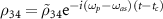 $\rho_{34} = \tilde{\rho}_{34}\mathrm{e}^{-i(\omega_p-\omega_{as})(t-t_c)}$
