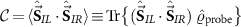 $\mathcal{C}\! = \!\langle \hat{\vec{\textbf{S}}}_{IL} \cdot \hat{\vec{\textbf{S}}}_{IR} \rangle\!\equiv\! {\textrm{Tr}}\big\{ ({\hat{\vec{\textbf{S}}}_{IL} \cdot \hat{\vec{\textbf{S}}}_{IR})~\hat{\varrho}_\textrm{probe}}\big\}$