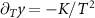 $\partial_T y = -K/T\,^2$