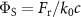 $\Phi_{\mathrm{S}} = F_{\mathrm{r}}/k_{0}c$