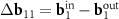 $\Delta {{\mathbf{b}}_{11}} = {\mathbf{b}}_1^{{\text{in}}} - {\mathbf{b}}_1^{{\text{out}}}$