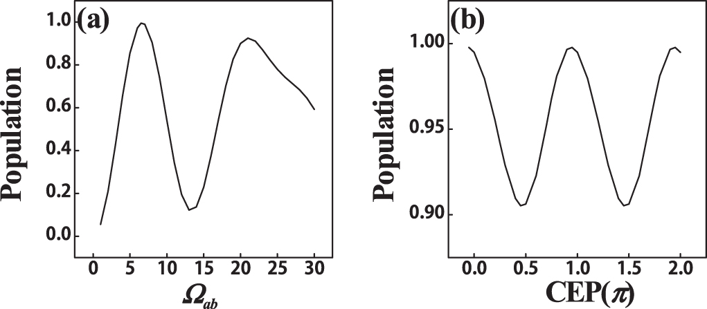 Population trapping of a two-level atom via interaction with CEP-locked ...