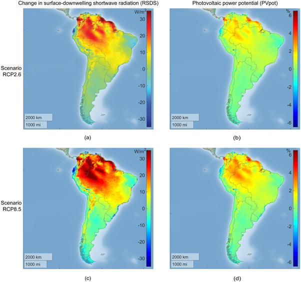 Climate change impact on photovoltaic power potential in South America ...