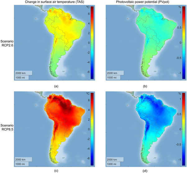 Climate change impact on photovoltaic power potential in South America ...