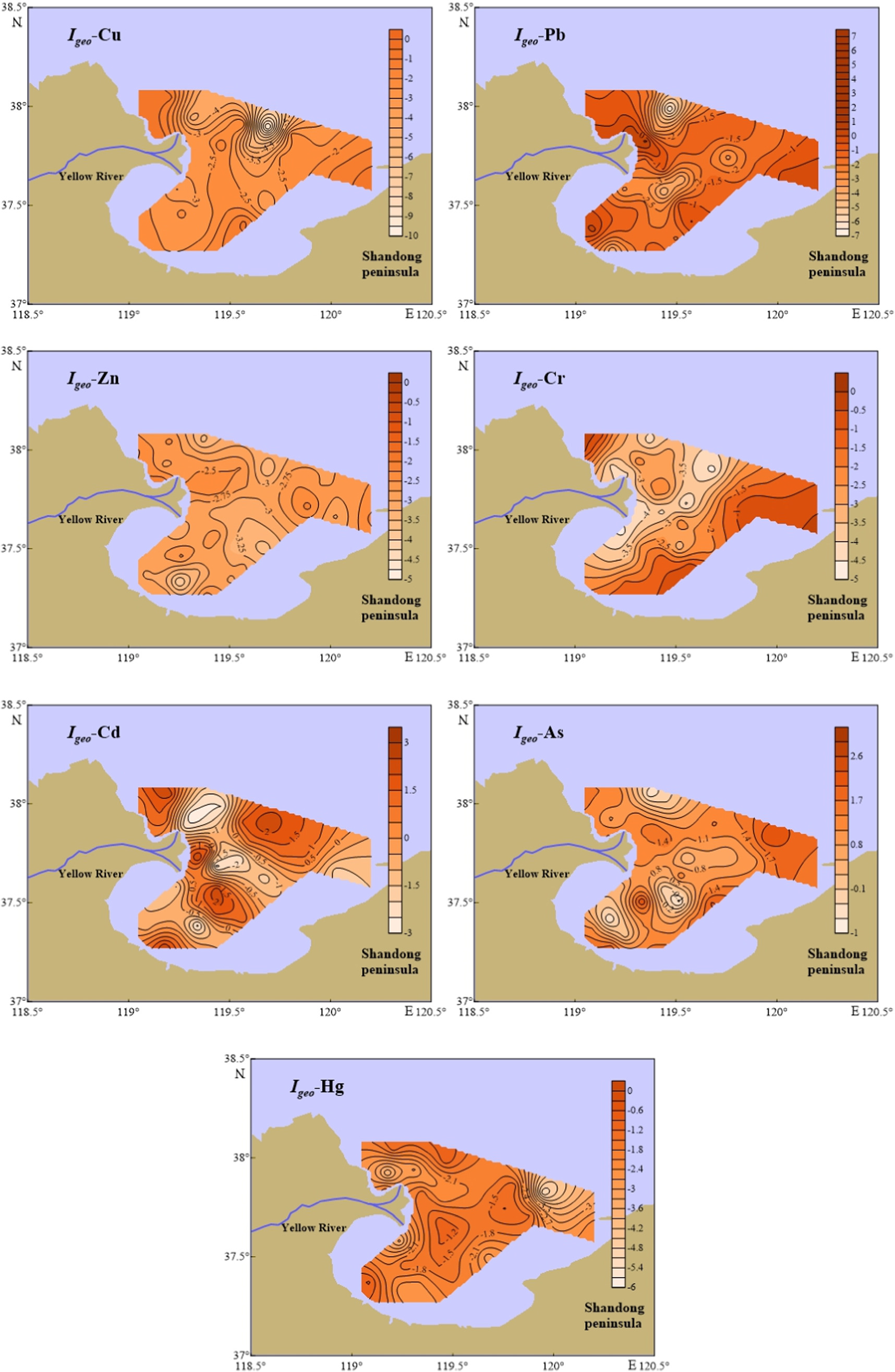 Distribution and contamination of trace elements in surface sediments ...