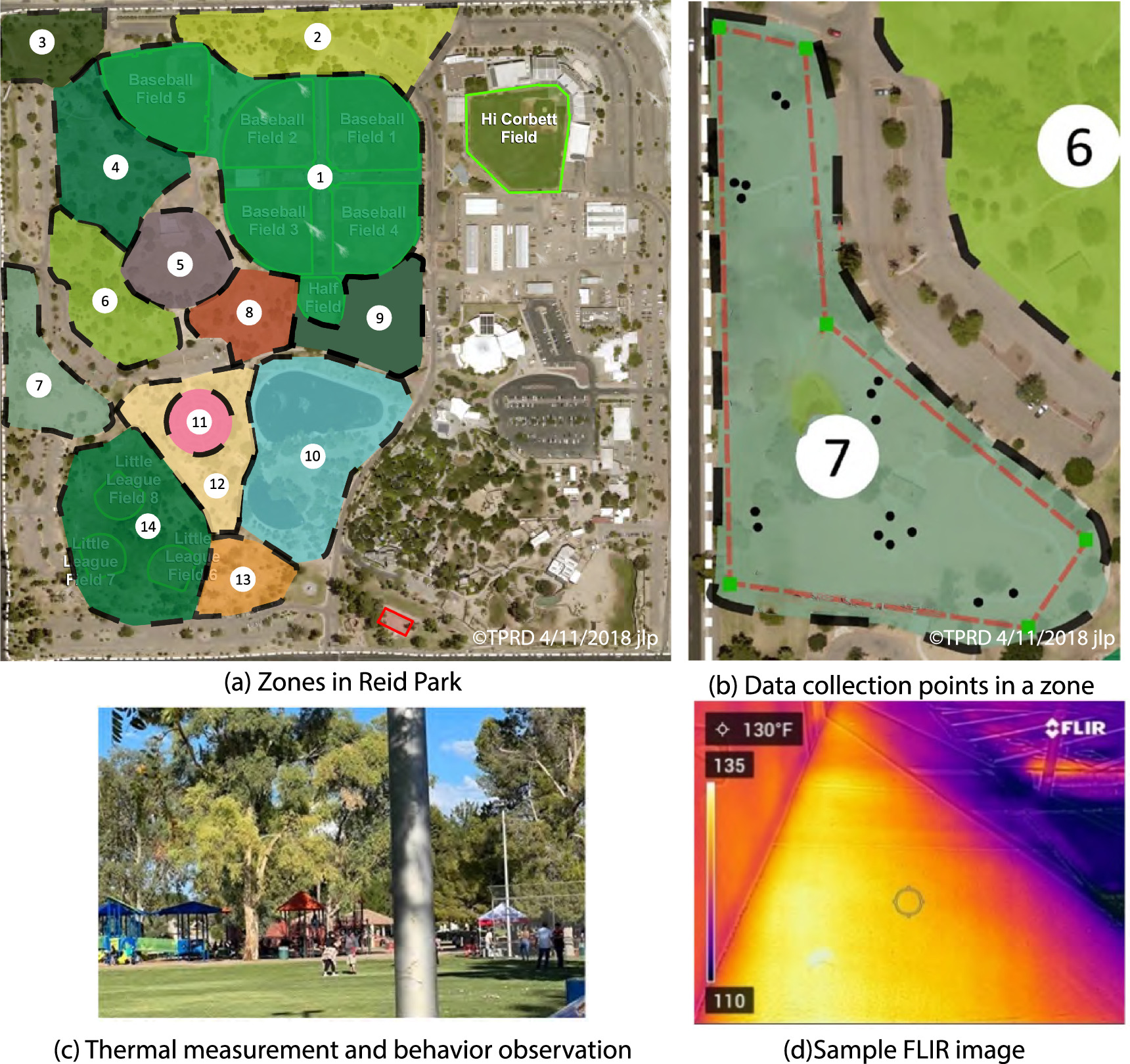 Association between relative surface temperature and urban park visits ...