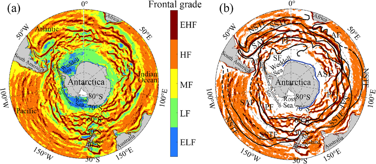 Seasonal variability of SST fronts in the southern ocean south of 60°S ...