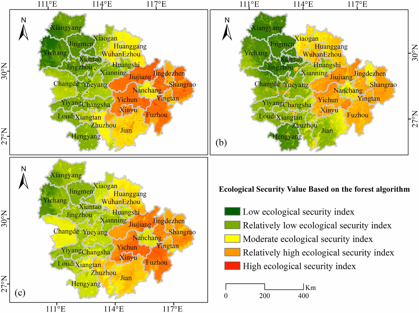 Ecological security assessment based on composite index and random ...