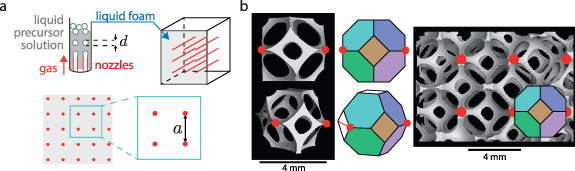 Crystalline structures in foams: guided mechanical self-assembly of ...