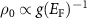 $\rho_0 \propto g(E_\mathrm{F})^{-1}$