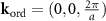 $\mathbf{k}_\textrm{ord} = (0,0, \frac{2\pi}{a})$