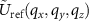 $\tilde{U}_{\mathrm{ref}}(q_x,q_y,q_z)$