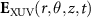 $\mathbf{E}_\mathrm{XUV}(r,\theta,z,t)$