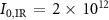 $I_\mathrm{0,IR}\,=\,2\,\times\,10^{12}$