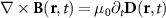 $\nabla\times \textbf(\textbf,t) = \mu_0 \partial_t \textbf(\textbf,t)$