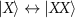 $\left| X \right\rangle \leftrightarrow \left|  \right\rangle $