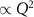 $\propto Q^2$