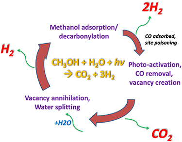 Hydrogen production by the photoreforming of methanol and the photocatalytic water–gas shift reaction