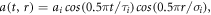 $a\left(t,r\right)={a}_{i}{\cos }\left(0.5\pi t/{\tau }_{i}\right){\cos }\left(0.5\pi r/{\sigma }_{i}\right),$