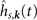 ${\hat{h}}_{s,\boldsymbol{k}}(t)$