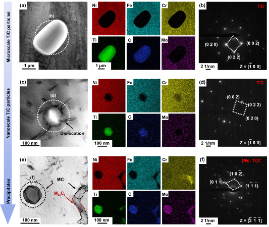 Multiscale evolution of TiC particles in GH3536-based composites