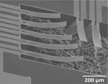 Multi-layered [Au/Si3N4/SiO2] thermal actuator realization using metal ...