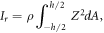 ${I}_{r}=\rho \displaystyle {\int }_{-h/2}^{h/2}{Z}^{2}dA,$