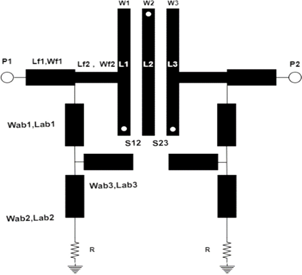 Five-pole wideband quasi-reflectionless interdigital BPF with second ...